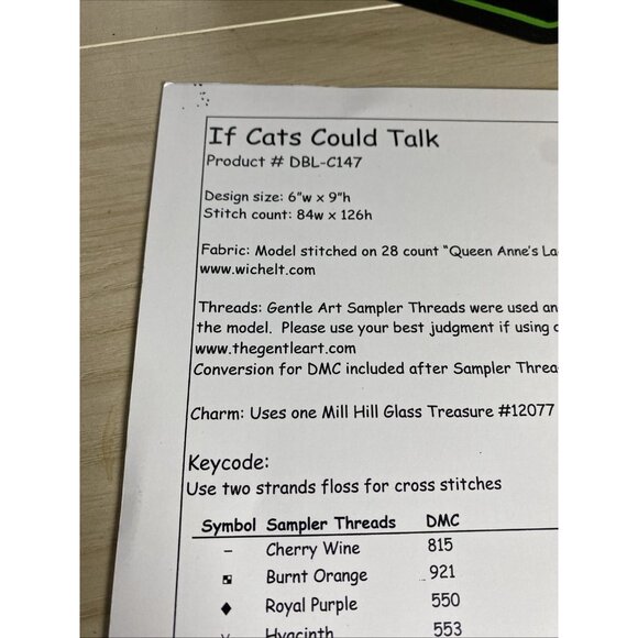 Designs By Lisa Crosstitch Pattern If Kat Could Talk Dbl-C147 ￼ - Picture 6 of 8